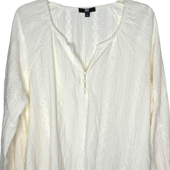 Frye Textured Long Sleeved Peasant Top - Salt Breeze (Cream) - XL - Picture 4 of 12